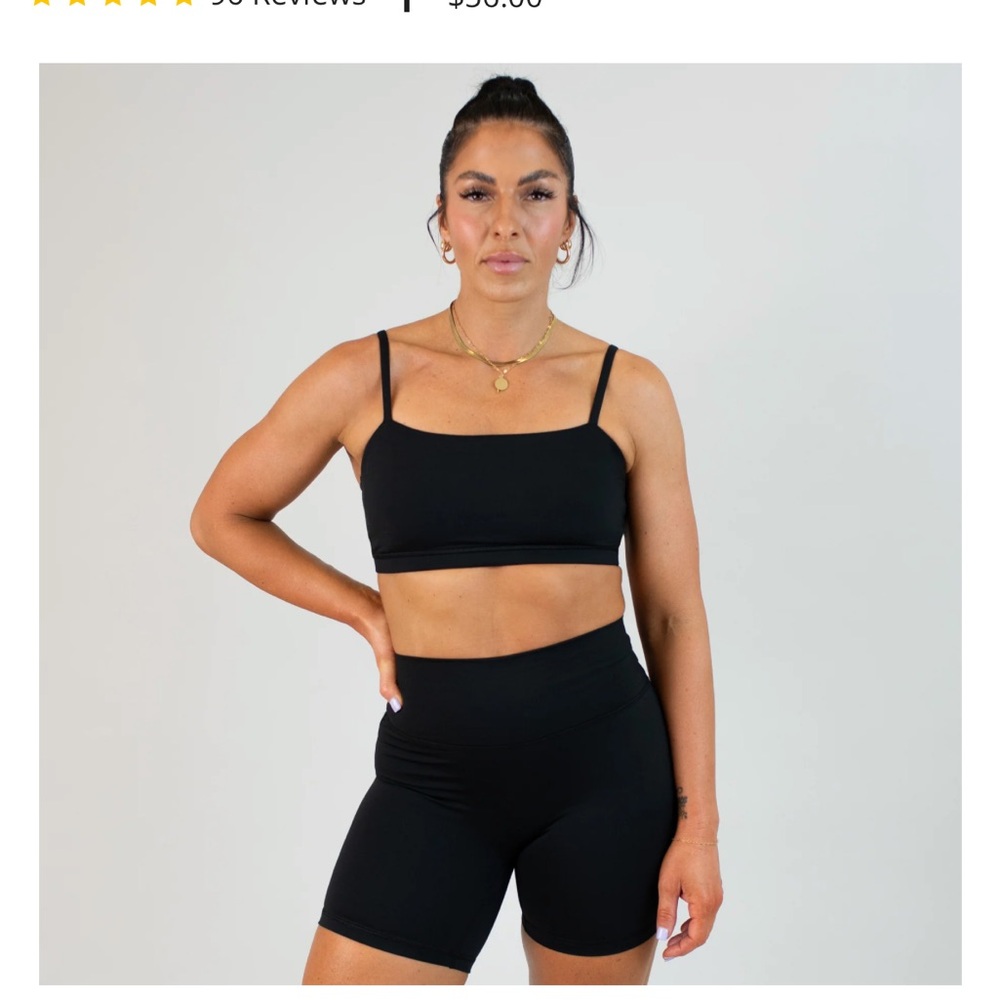 Black Fleo Bandeau Sports Bra